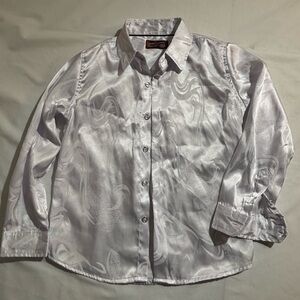Consequence Brand Kids Satin White Long-Sleeve Button-Up Shirt